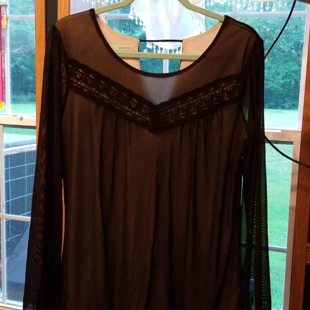 Sheer overlay blouse